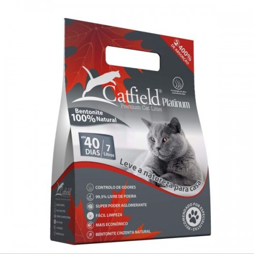 Catfield Premium Cat Litter Platinum Areia Aglomerada